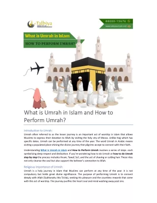 What is Umrah in Islam and How to Perform Umrah