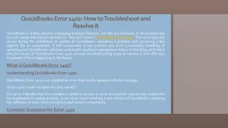 QuickBooks Error 1402: Fix Installation Issues