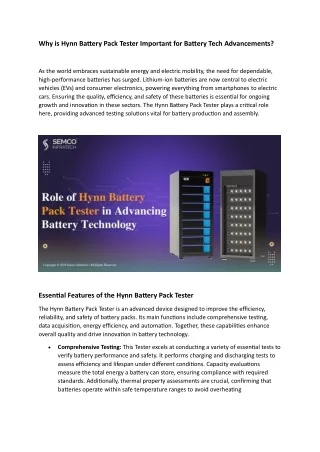 Why is Hynn Battery Pack Tester Important for Battery Tech Advancements
