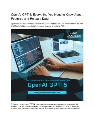 OpenAI GPT 5 Everything You Need to Know About Features and Release Date