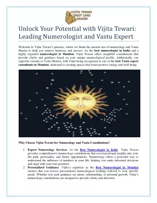 Vijita Tewari: Leading Numerologist and Vastu Expert