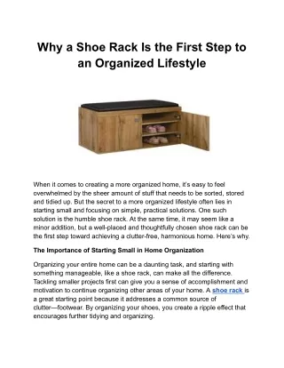 Why a Shoe Rack Is the First Step to an Organized Lifestyle