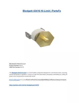 Blodgett 43416 Hi-Limit _ PartsFe