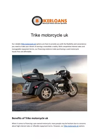 Trike motorcycle uk