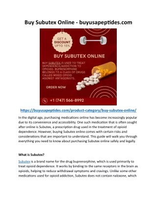 Buy Subutex Online - buyusapeptides
