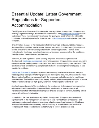 Essential Update_ Latest Government Regulations for Supported Accommodation