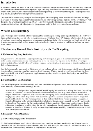 The Journey Toward Body Positivity with CoolSculpting