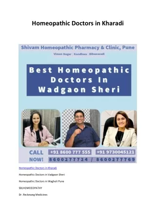 Homeopathic Doctors in Kharadi