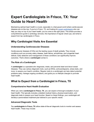 Best Primary Care Physician in Frisco, Texas  Expert Primary Care Providers