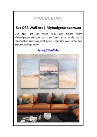 Set Of 3 Wall Art  Mybudgetart.com.au