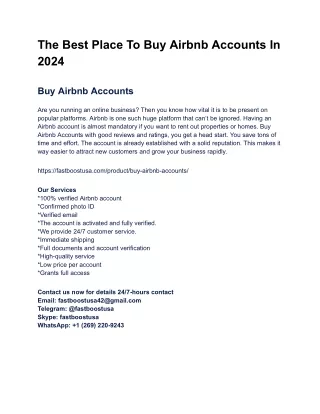 Buy Airbnb Accounts In 2024