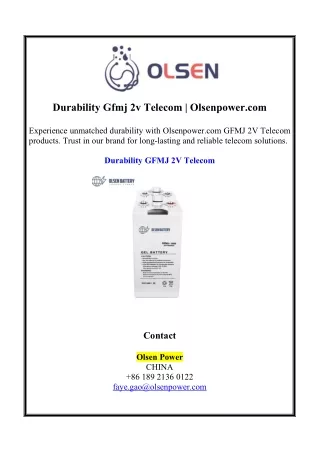 Durability Gfmj 2v Telecom | Olsenpower.com