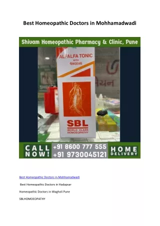 Best Homeopathic Doctors in Mohhamadwadi