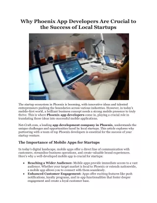 Why Are Phoenix App Developers Crucial to the Success of Local Startups