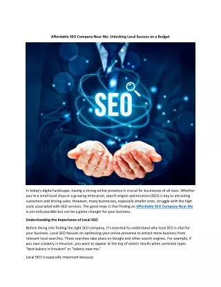 Affordable SEO Company Near Me