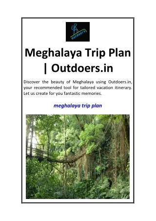 Meghalaya Trip Plan  Outdoers.in