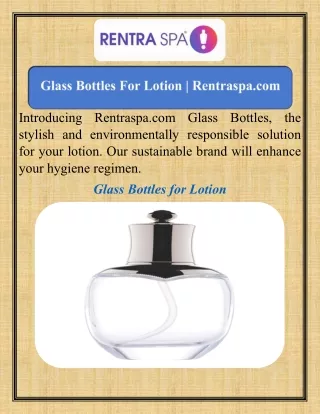 Glass Bottles For Lotion   Rentraspa.com