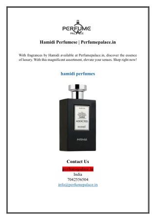 Hamidi Perfumese | Perfumepalace.in