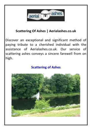 Scattering Of Ashes  Aerialashes.co.uk