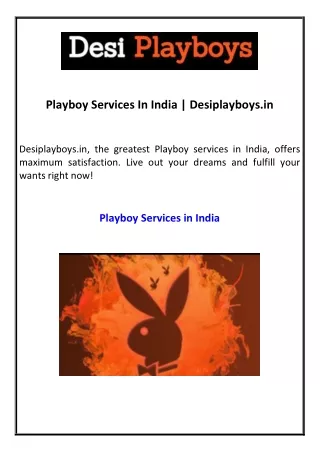 Playboy Services In India Desiplayboys.in