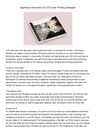 SignificantInformationOnCDCoverPrintingStrategies