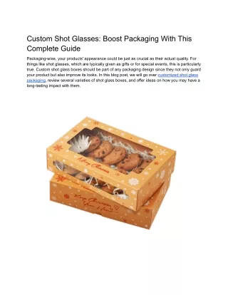 Custom Shot Glasses: Boost Packaging With This Complete Guide