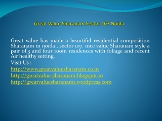 Great Value Sharanam new project of great value Group