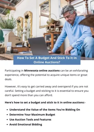 How To Set A Budget And Stick To It In Online Auctions?