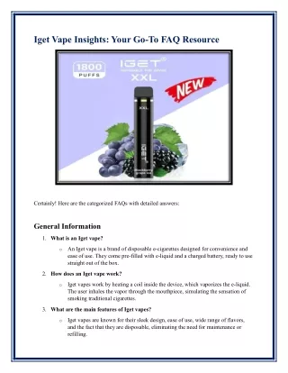 Iget Vape Insights Your Go-To FAQ Resource