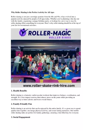 Why Roller Skating is the Perfect Activity for All Ages