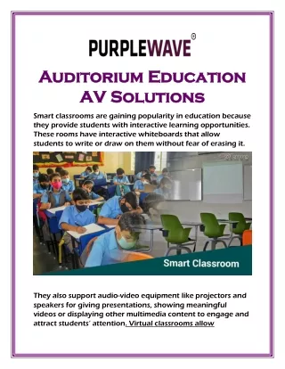 Auditorium Education AV Solutions