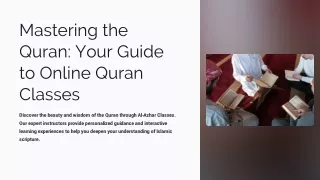 Mastering the Quran: Your Guide to Online Quran Classes