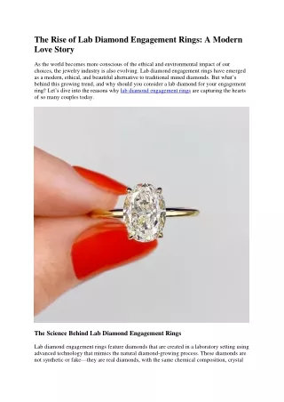 Why Choose Lab Diamond Engagement Rings?