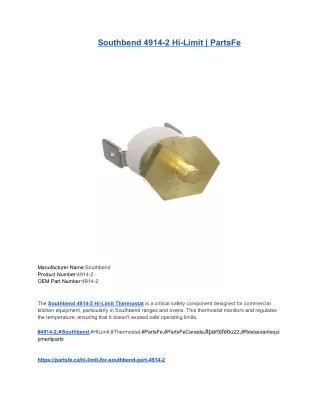 Southbend 4914-2 Hi-Limit _ PartsFe
