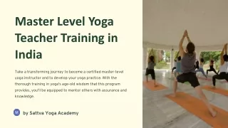 Master Level Yoga Teacher Training In Rishikesh, India