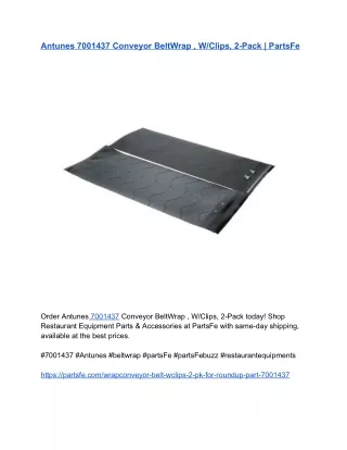 Antunes 7001437 Conveyor BeltWrap , W_Clips, 2-Pack _ PartsFe
