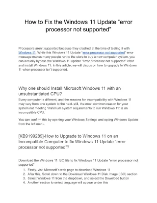 “error processor not supported”