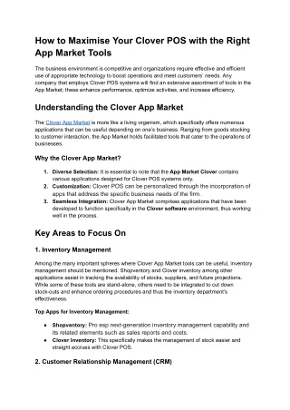 How to Maximize Your Clover POS with the Right App Market Tools