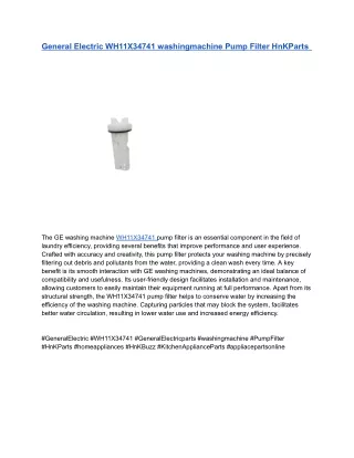 General Electric WH11X34741 washingmachine Pump Filter HnKParts