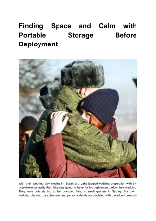 Finding Space and Calm with Portable Storage Before Deployment