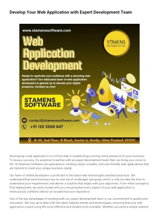 Develop Your Web Application with Expert Development Team