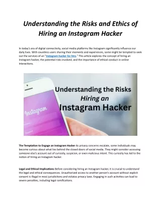 Understanding the Risks and Ethics of Hiring an Instagram Hacker