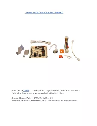 Lennox 19V36 Control Board Kit _ PartsHnC