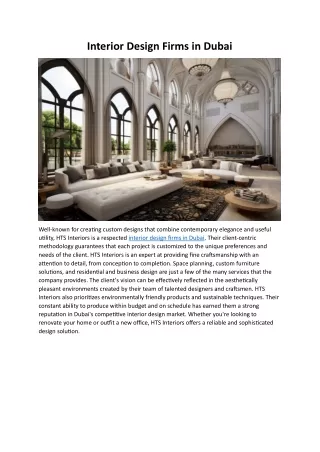 Interior Design Firms in Dubai
