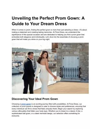 Unveiling the Perfect Prom Gown_ A Guide to Your Dream Dress