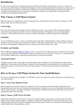 How to Set up a VoIP Phone System for Your Small Business