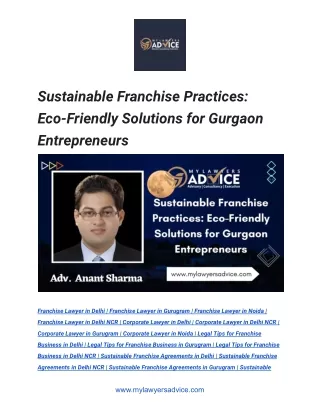 Sustainable Franchise Practices_ Eco-Friendly Solutions for Gurgaon Entrepreneurs