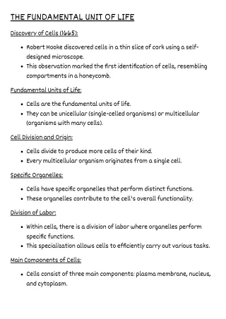 cell class 9th short notes