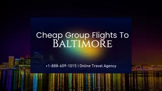 Cheap Group Flights To Baltimore