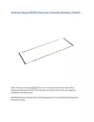 American Range A99306 Chain and Turnbuckle Assembly | PartsFe